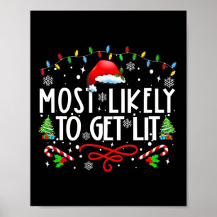 Poster Plus susceptible de s'enivrer Boire amusant Noël d