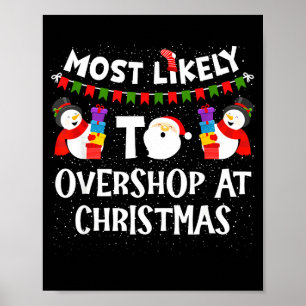 Poster Plus susceptible de trop magasiner à Noël Famille
