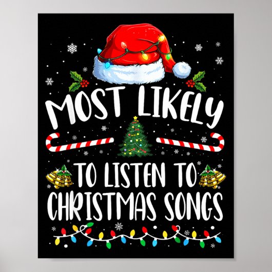 Poster Plus susceptible d'écouter des chansons de Noël en (Devant)