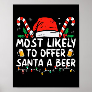 Poster Plus susceptible d'offrir une bière au Père Noël A
