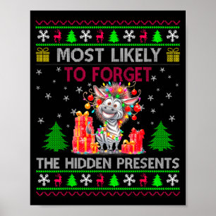 Poster Plus susceptible d'oublier le Noël du zèbre caché