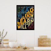 Poster Plus Vous Lisez Plus De Choses Vous Allez (Cuisine)