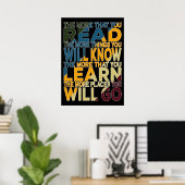 Poster Plus Vous Lisez Plus De Choses Vous Allez (Bureau à domicile)