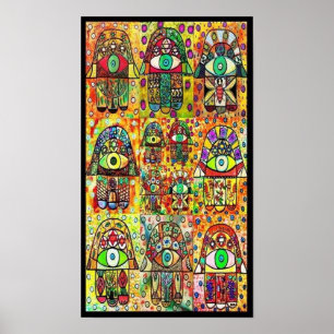 Poster plusieurs Hamsas Tapastry Vintages