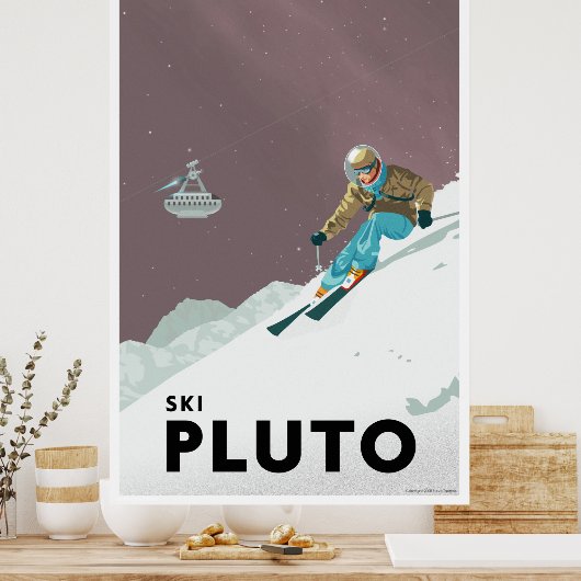 Poster Pluto à ski - Grand format (Cuisine)