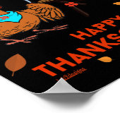 Poster PLUTÔT DE LA PIZZA ? BON THANKSGIVING drôles dinde (Coin)