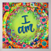 Poster Plutôt Floral Je Suis Inspiritique Motivationnelle (Devant)