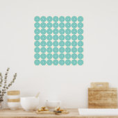 Poster Plutôt Turquoise Aqua Turquoise Blue Circles Disqu (Cuisine)
