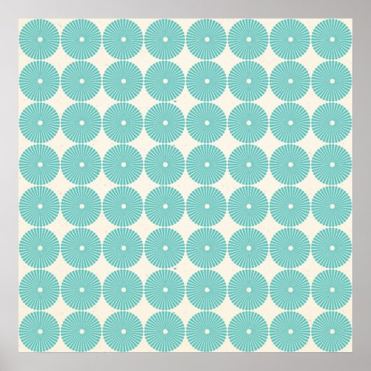 Poster Plutôt Turquoise Aqua Turquoise Blue Circles Disqu (Devant)
