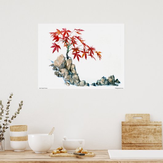 Poster PMACarlson Red Maple Bonsai (Cuisine)