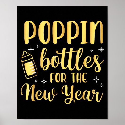 Poster Pn Bottles For The New Year Pregnancy Announcement (Devant)