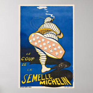 Poster Pneus Michelin Vintage 1905 Le Coup de la Semelle