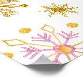 Poster Pneus roses et or Joyeux Noël (Coin)