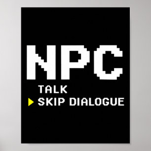 Poster PNJ Personnage Non Joueur Sauter Dialogue Joueur