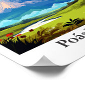 Poster Poas Volcano Costa Rica Art Travel Illustration (Coin)