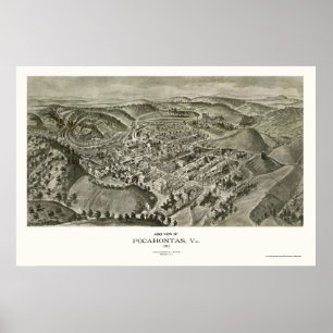 Poster Pocahontas, carte panoramique de VA - 1911