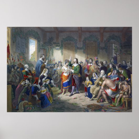 Poster Pocahontas Marriage To John Rolfe Henry Brueckner (Devant)