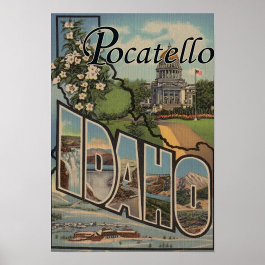 Poster Pocatello, Idaho - Scènes de grandes lettres (Devant)