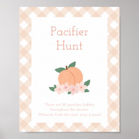 Poster Poche douce | Jeu de Baby shower de chasse pacifiq (Devant)