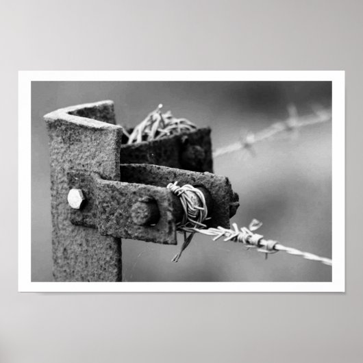 Poster Poche du coin de clôture à fil barbelé (Devant)