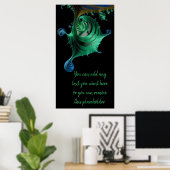 Poster Poche fractale bleu et vert brillant Ajouter un de (Bureau à domicile)