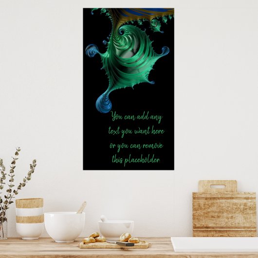 Poster Poche fractale bleu et vert brillant Ajouter un de (Cuisine)