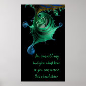 Poster Poche fractale bleu et vert brillant Ajouter un de (Devant)