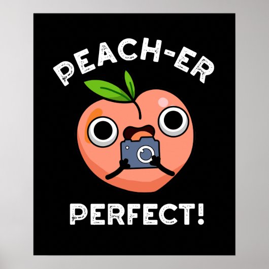 Poster Poche Perfect Funny Peach Pun Dark BG (Devant)