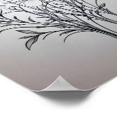 Poster Pochette d'art minimaliste en bouquet d'encre noir (Coin)