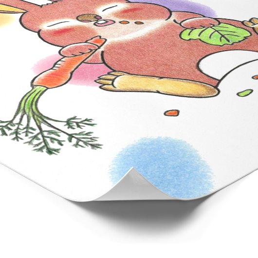 Poster Pochette de bébé lapin dormant (Coin)