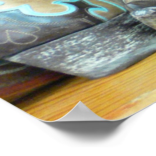 Poster Pochette d'impression de bottes de cowboy texan (Coin)