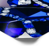 Poster Pochette murale avec design de couleurs Bleues Bla (Coin)