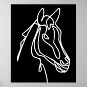 Poster Pochette murale de dessin de la tête de cheval noi (Devant)