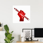 Poster Pochoir à main levée (Bureau à domicile)