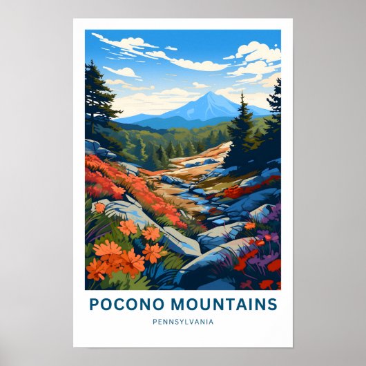 Poster Pocono Mountains Pennsylvania Travel Print (Devant)