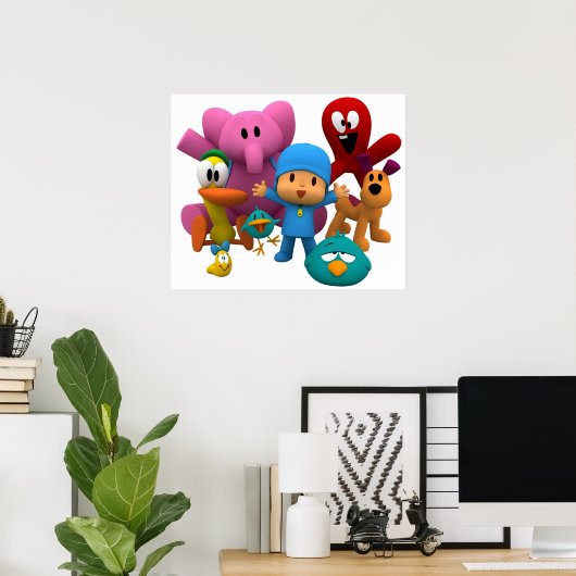 Poster pocoyo and friends are smile Tshirt  mask and stic (Bureau à domicile)