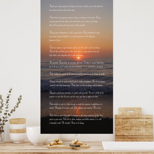 POSTER POEM DESIDERATA (Cuisine)