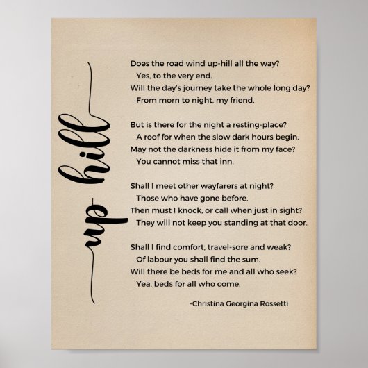 Poster Poem sur la colline Christina Georgina Rossetti Vi (Devant)