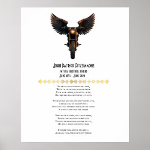 Poster Poème à la mémoire des motocyclistes