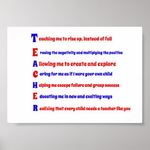 Poster Poème acrostique enseignant