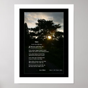 Poster Poème "Arbres" de Joyce Kilmer avec photo d'arbres