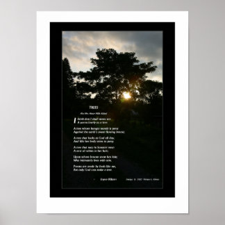 Poster Poème "Arbres" de Joyce Kilmer avec photo d'arbres