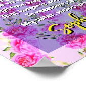 Poster Poème Cadeau pour ma soeur & Fleurs roses | Souven (Coin)