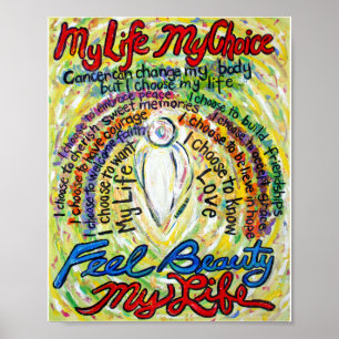 Poster Poème Cancer Peinture Ange Blanc Poème Imprimantes