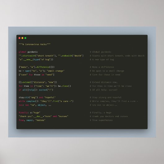 Poster Poème Code Source (Devant)