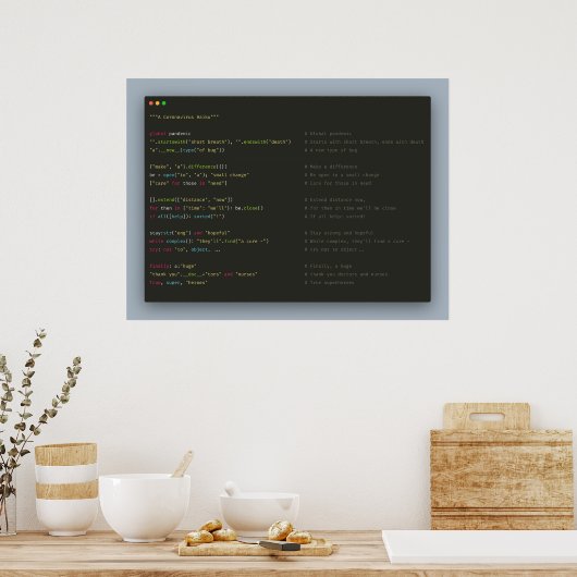 Poster Poème Code Source (Cuisine)