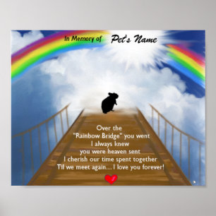 Poster Poème commémoratif de Rainbow Bridge pour Hamsters
