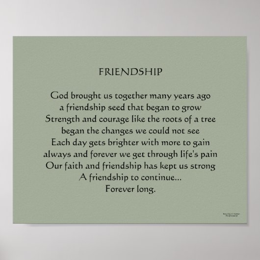 Poster Poème d'amitié chrétienne (Devant)