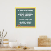 Poster Poème d'appréciation pour les enseignants (Cuisine)