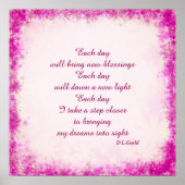 Poster Poème d'art "Chaque jour" (Devant)